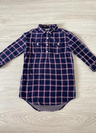 Рубашка удлиненная, рубашка туника для девочки 4-6 лет