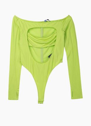 Боди с длинными рукавами стринги mugler