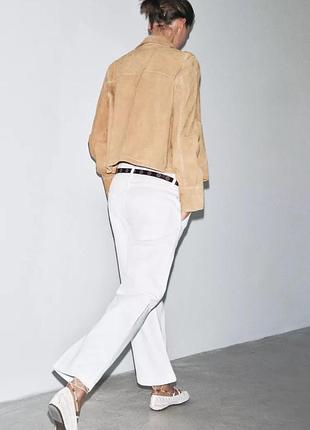 Укороченные белые брюки женские zara new2 фото