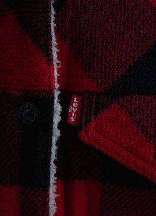 Шерпа куртка піджак вовняний оригінал вовна пальто levis в клітинку тедді фліс5 фото