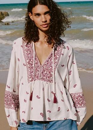 Сорочка жіноча з вишивкою zara new