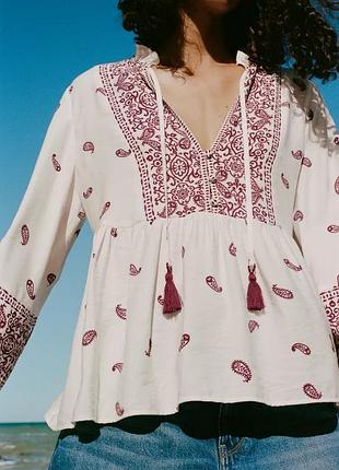 Сорочка жіноча з вишивкою zara new4 фото