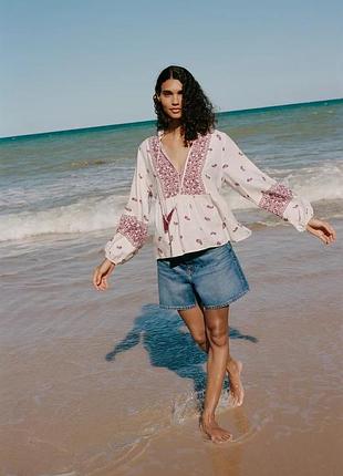 Сорочка жіноча з вишивкою zara new2 фото