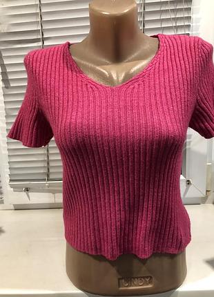 Актуальна коротка футболка в рубчик італія 🇮🇹