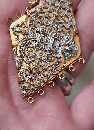 Замок к ожереальному, винтаж антиквариат брошка