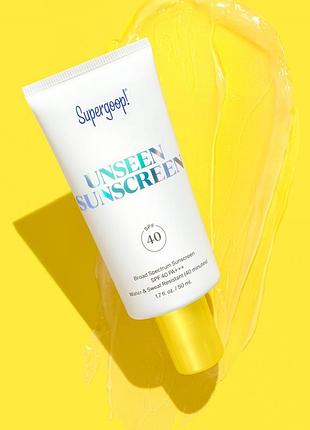 Новый солнцезащитный крем праймер для лица фирмы supergoop! unseen sunscreen spf 40