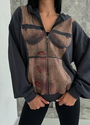 Худи стильный unisex на молнии