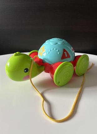 Каталка на веревке «учаная черепашка» fisher-price
