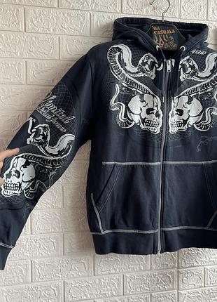 【00s vintage】ジップパーカー　ニット生地　お兄系　y2k opium フーディー ジップパーカー opium cozy corruptki y2k パーカー