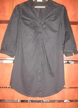 Блуза туника натур черная l р.