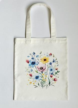 Шоппер с цветами, шоппер летний
