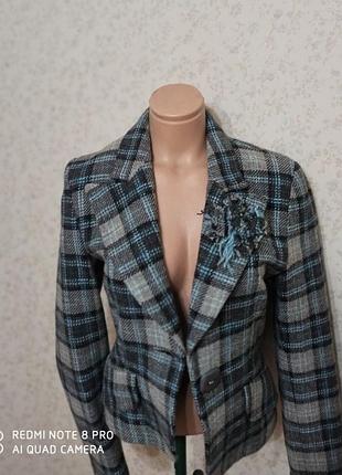 Кашемировый пиджак в клетку