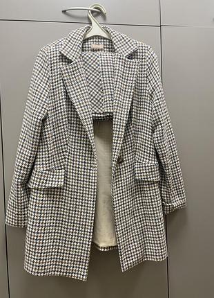Стильний костюм від бренду gepur: піджак + спідниця в клітинку