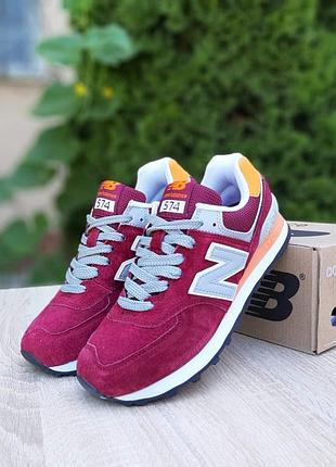 Жіночі якісні та стильні кросівки product eng 1031129 New Balance бордові сіра n замша