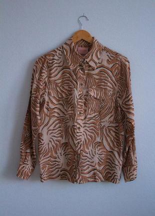 Сорочка брендова оригінальна з льону в анімалістичний принт scotch&soda