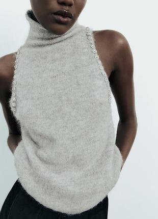 Безрукавка свитер гольф zara