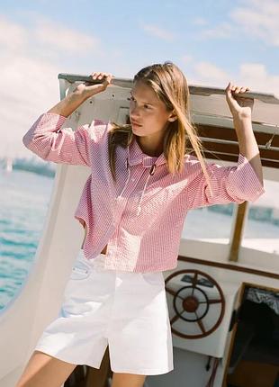 Розовая рубашка женская zara new