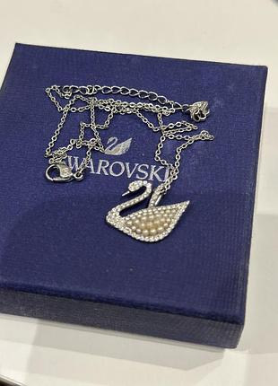 Swarovski намисто лебідь з перлинами