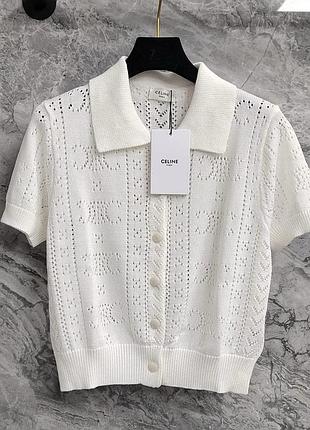 Брендова жіноча вʼязана футболка американка поло