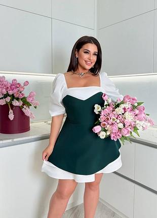 Жіноча сукня зелено-біла | 240