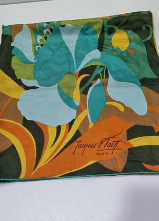 Шелковый платок jacques fath, люксовый платок, шелковый платок, шелковый шарф, люксовый платок,