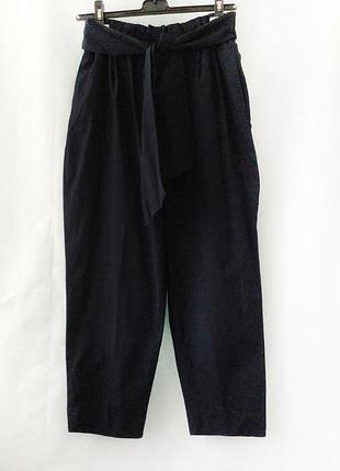 +зауженные брюки с высокой посадкой с поясом, zara basic collektion