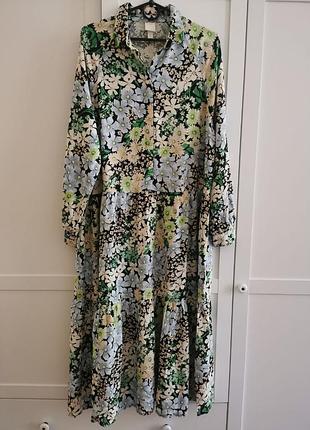 Платье миди h&amp;m с цветочным принтом
