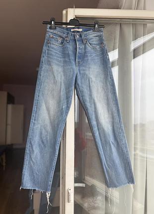 Блакитні джинси levi’s , на високій посадці , wedgie straight 245 фото