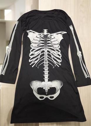 Платье костюм девушка скелет аниматор хеллоуин m