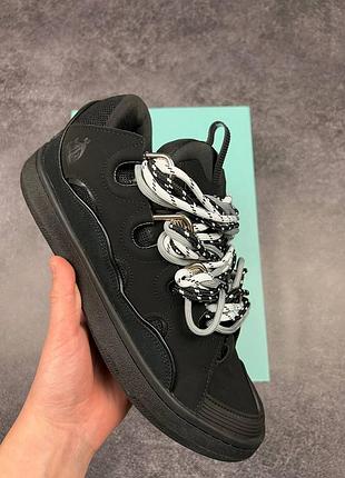 Lanvin curb sneakers black grey premium