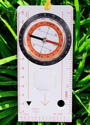 Компас жидкостный планшетный с линейкой&nbsp;и увеличительным стеклом