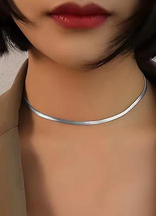 Плоская цепочка змейка чокер