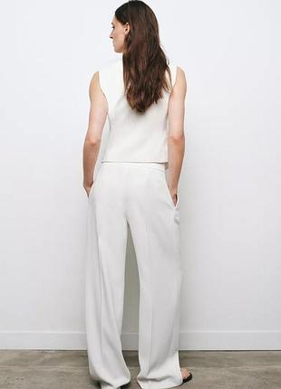 Широкие белые брюки женские zara new4 фото