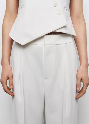 Широкие белые брюки женские zara new2 фото