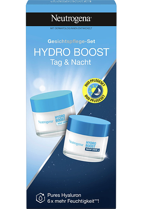 Набір 2і1 зволожуюий гель та нічний крем neutrogena gesichtpflegeset hydro boost 2х50 мл