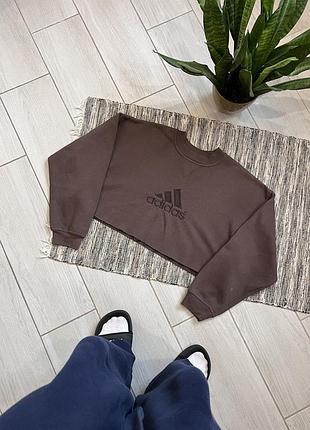 Вінтажний оверсайз кроп топ adidas made in fiji спортивна обрізана укорочена кофта світшот