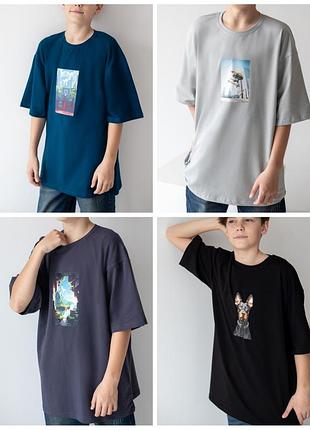 Стильна футболка оверсайз, підліткова вільного крою, підліткова футболка оверсайз, подростковая футболка оверсайз, футболка з принтом