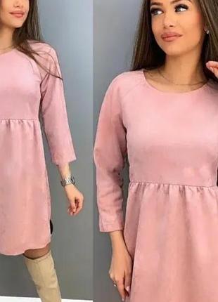 Платье замш, платье