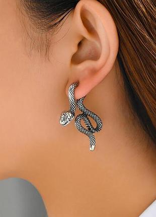 Серьги змея сережки змеи