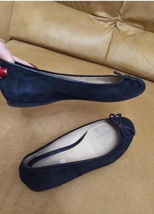 Чорні замшеві туфлі балетки стильні брендові geox