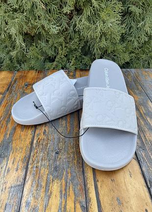 Новые шлепанцы calvin klein (ck slide sandal dove)с америки 12us,11us,10us,9us,8us