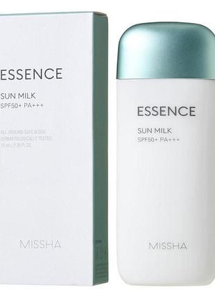 Сонцезахисна есенція missha all around safe block essence sun milk spf50+/pa+++ 70 мл