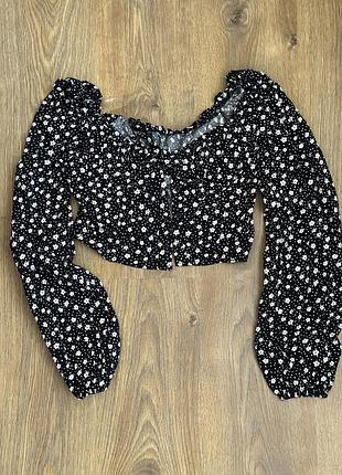 Кроп-топ с цветочным принтом