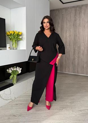 Стильный брючный костюм-двойка