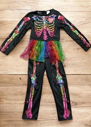 Костюм дівчинка скелет санта муерте 3-4 роки