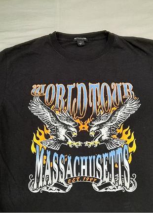 Футболка вінтажна -  prettylittlething  cotton - world tour massachussets 1997