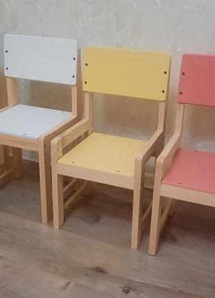 Стілець дитячий дерев'яний регульований у дитячий садок сосна