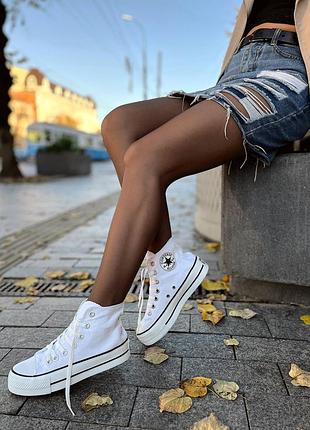 Кеди на платформі Converse Baskets brunes Chuck 70 High platform white