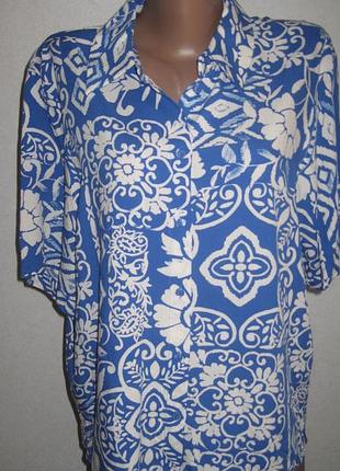 Укороченная вискозная рубашка f&f размер10 оверсайз