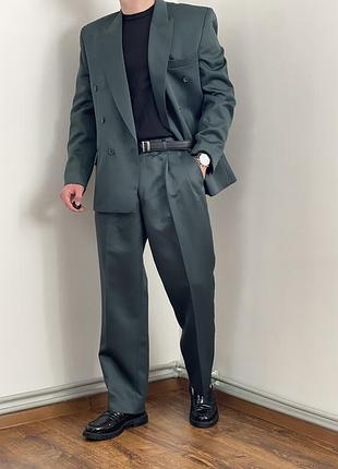 Темно смарагдовий класичний костюм classic men’s clothing, зелений, оливковий, хакі, смокінг, двійка, вінтаж, весільний, нарядний, піджак, брюки